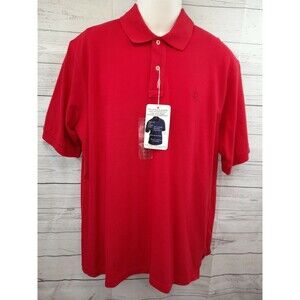 Vtg Mens Hunt Club Golf Polo Shirt Red Short Sleeve New with tags L